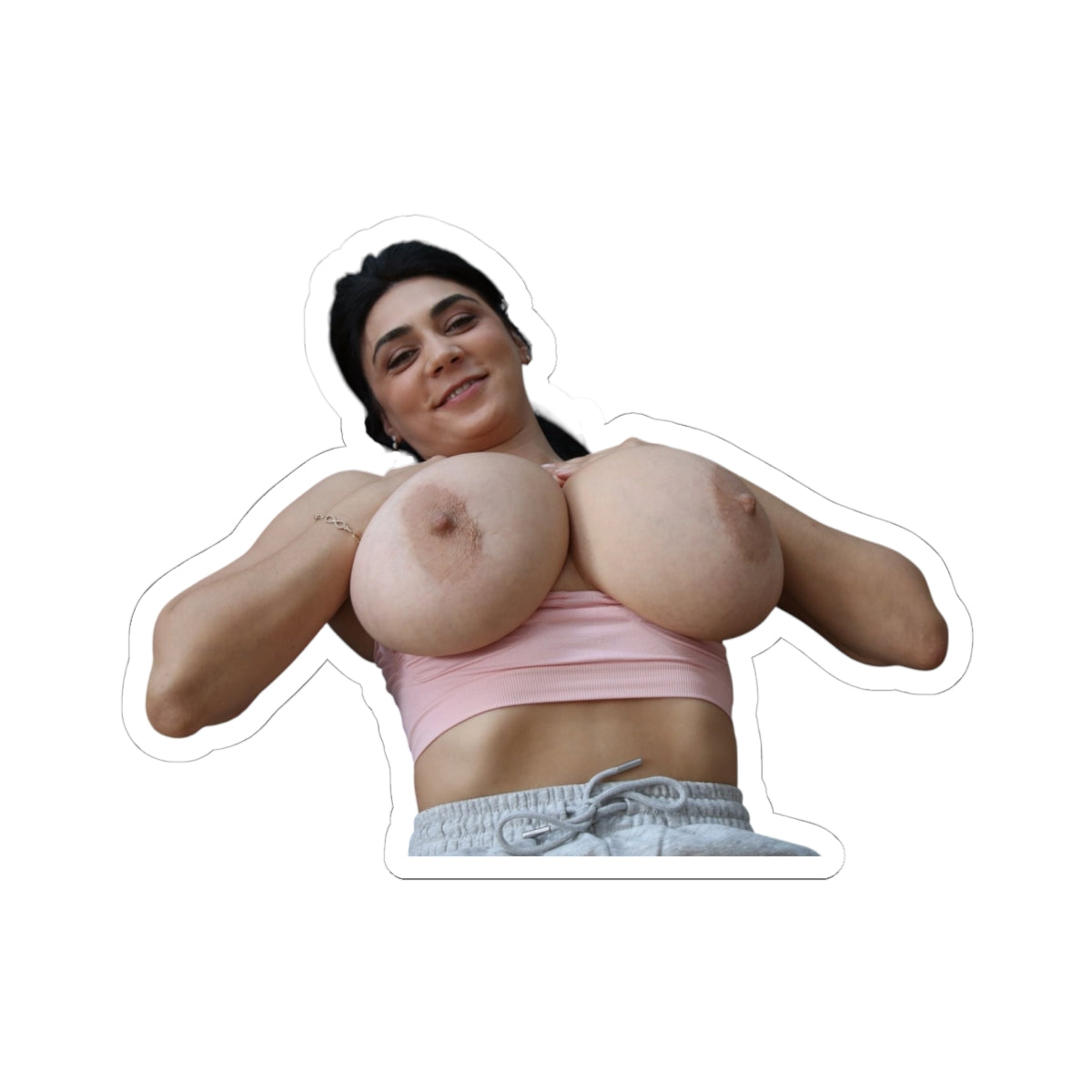 curvy workout girl stickers big boobs sticker