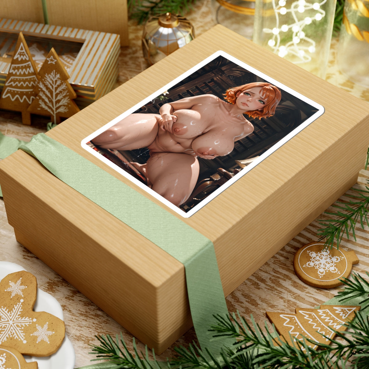 Sexy Red Hair Girl Sticker Hentai Anime Stickers