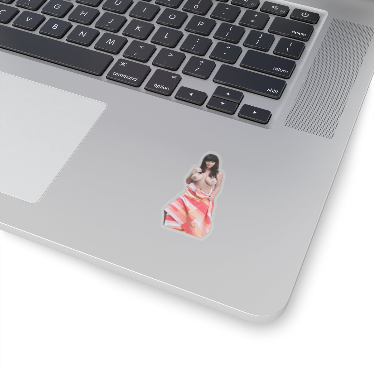 Gorgeous Woman With Beautiful Eyes Sticker, Sexy Towel Girl Decal, Pinup Female Artwor