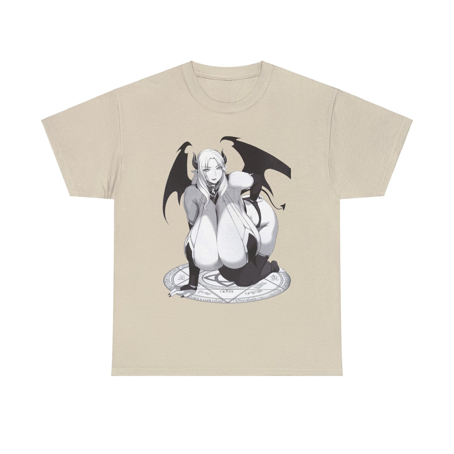 Hot Succubus Girl T-shirt Anime T-shirts Cartoon Shirt Big Tits Women Sexy Art  White Tshirt Sizes From M to 5XL