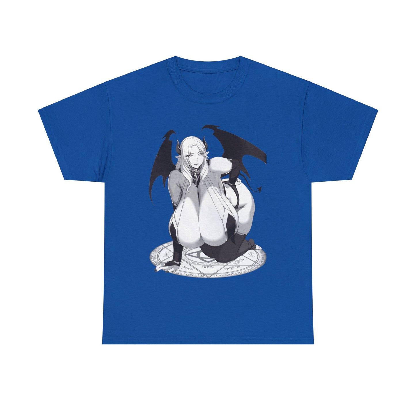 Hot Succubus Girl T-shirt Anime T-shirts Cartoon Shirt Big Tits Women Sexy Art  White Tshirt Sizes From M to 5XL