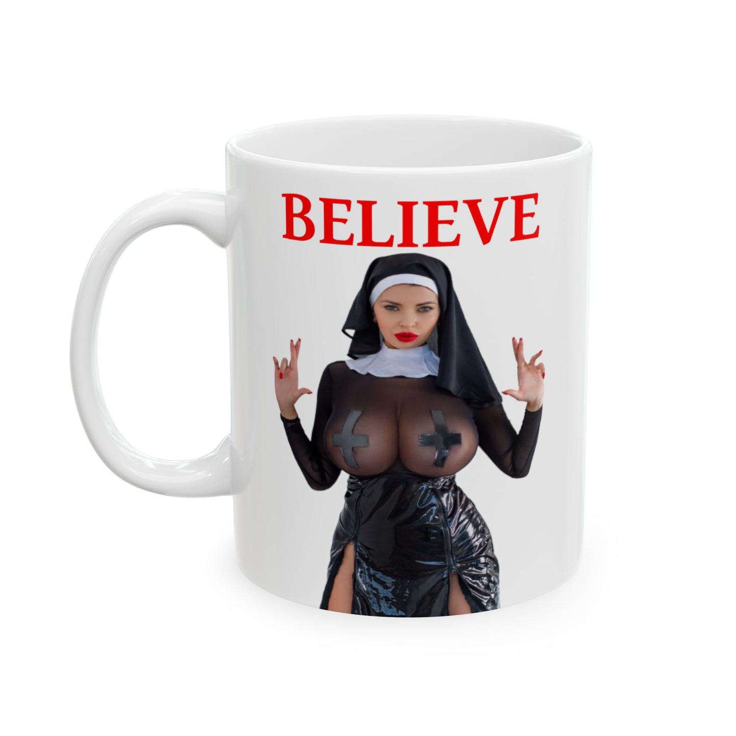 Hot Sexy Nun Mug,Mugs For Men,Mug For Him,Big Breast Girl,Pinup Women,Christianity Christian beliefs Christian theology Jesus Christ Bible Church Salvation Faith Prayer Worship Gospel,M1A