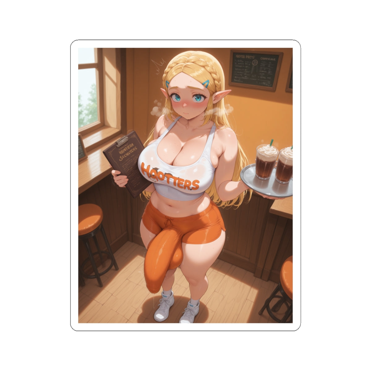 Hooters Futanari Sticker Sexy Anime Elf Girl Stickers