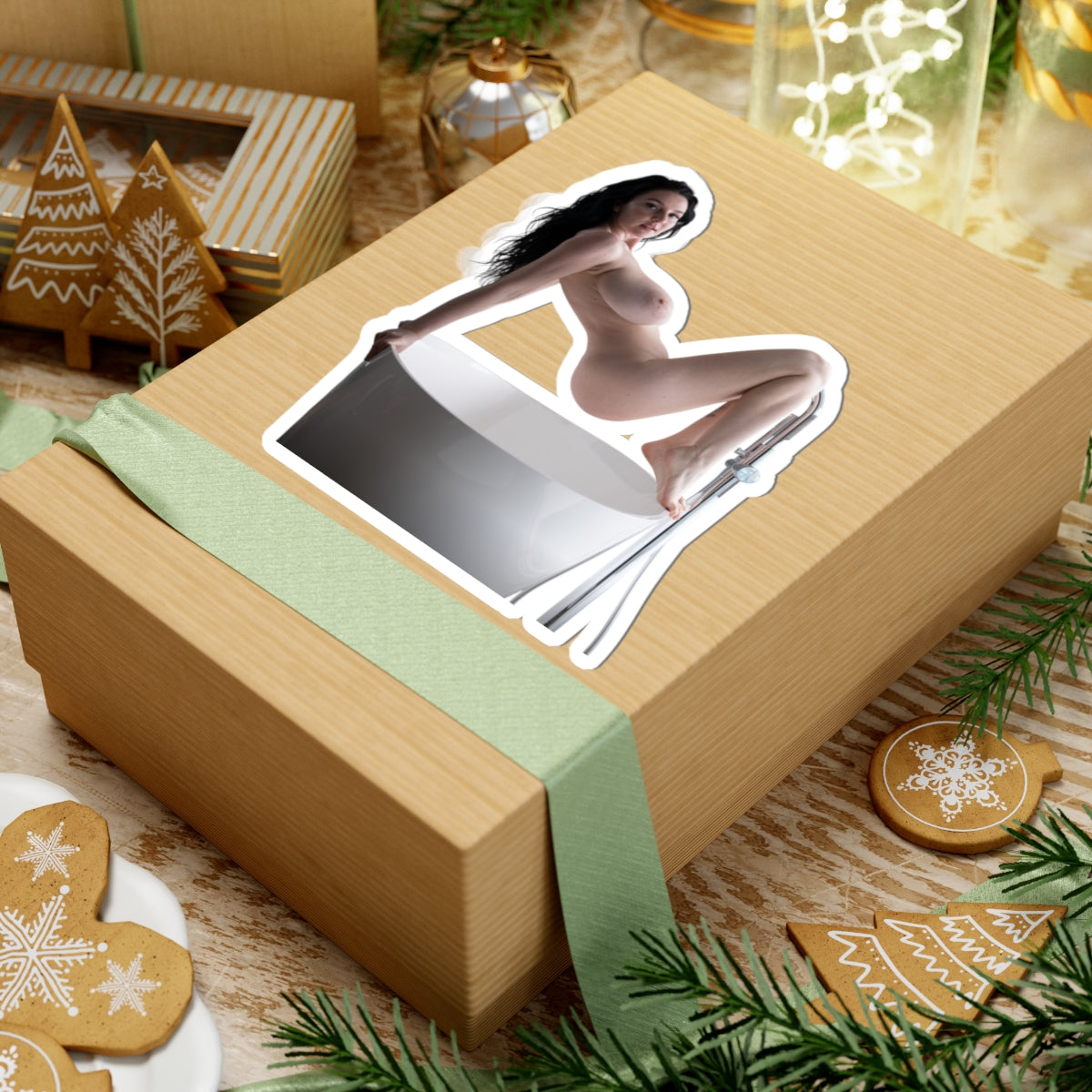 Big Tits Laurine Model Stickers Sexy Women Sticker