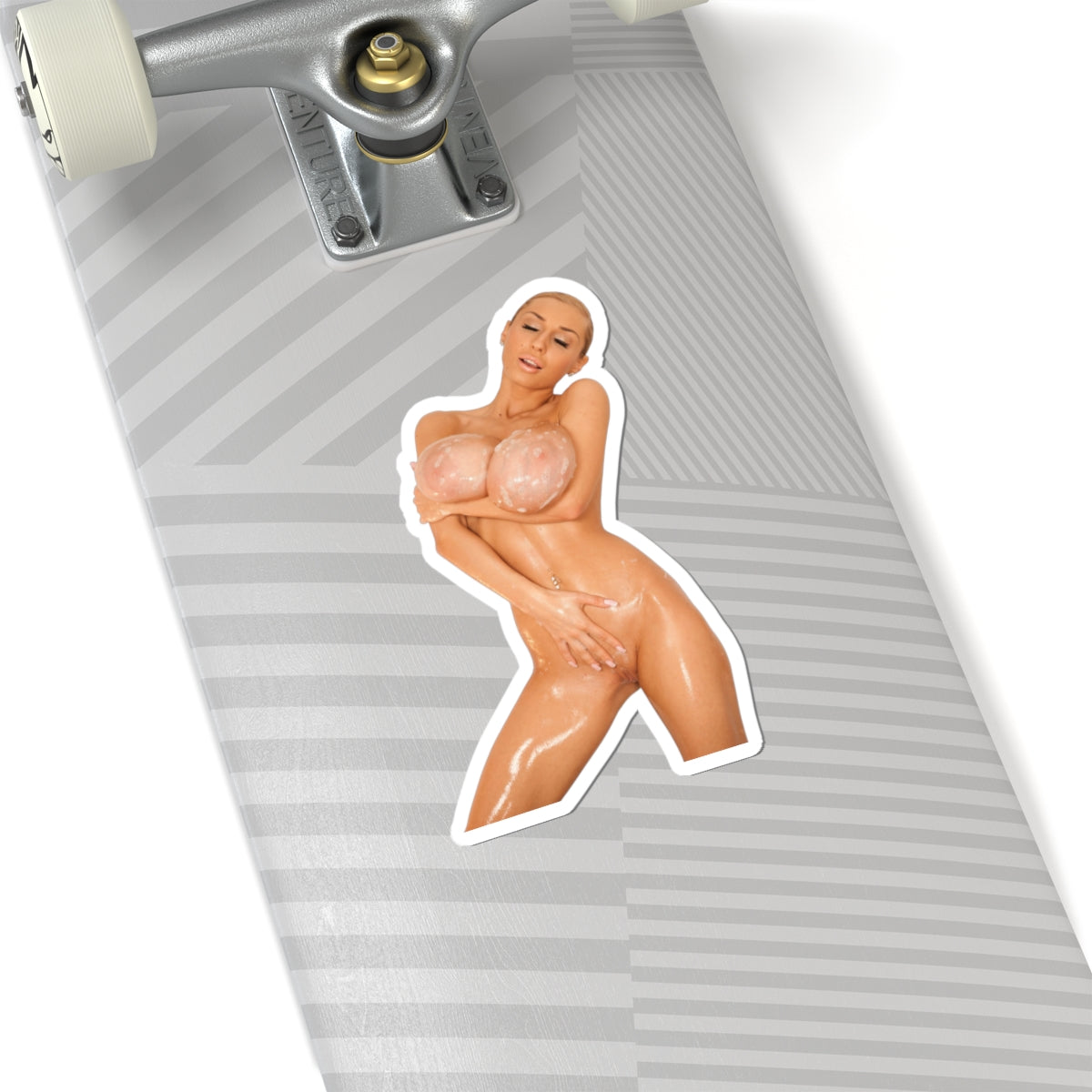 Sexy Nude Woman Bathroom Sticker Big Bust Girl Vinyl Decal