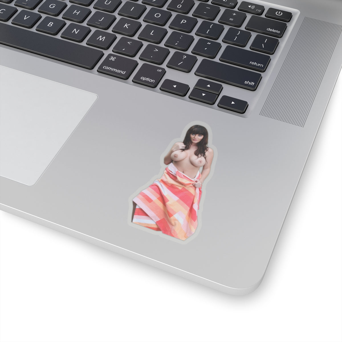 Gorgeous Woman With Beautiful Eyes Sticker, Sexy Towel Girl Decal, Pinup Female Artwor