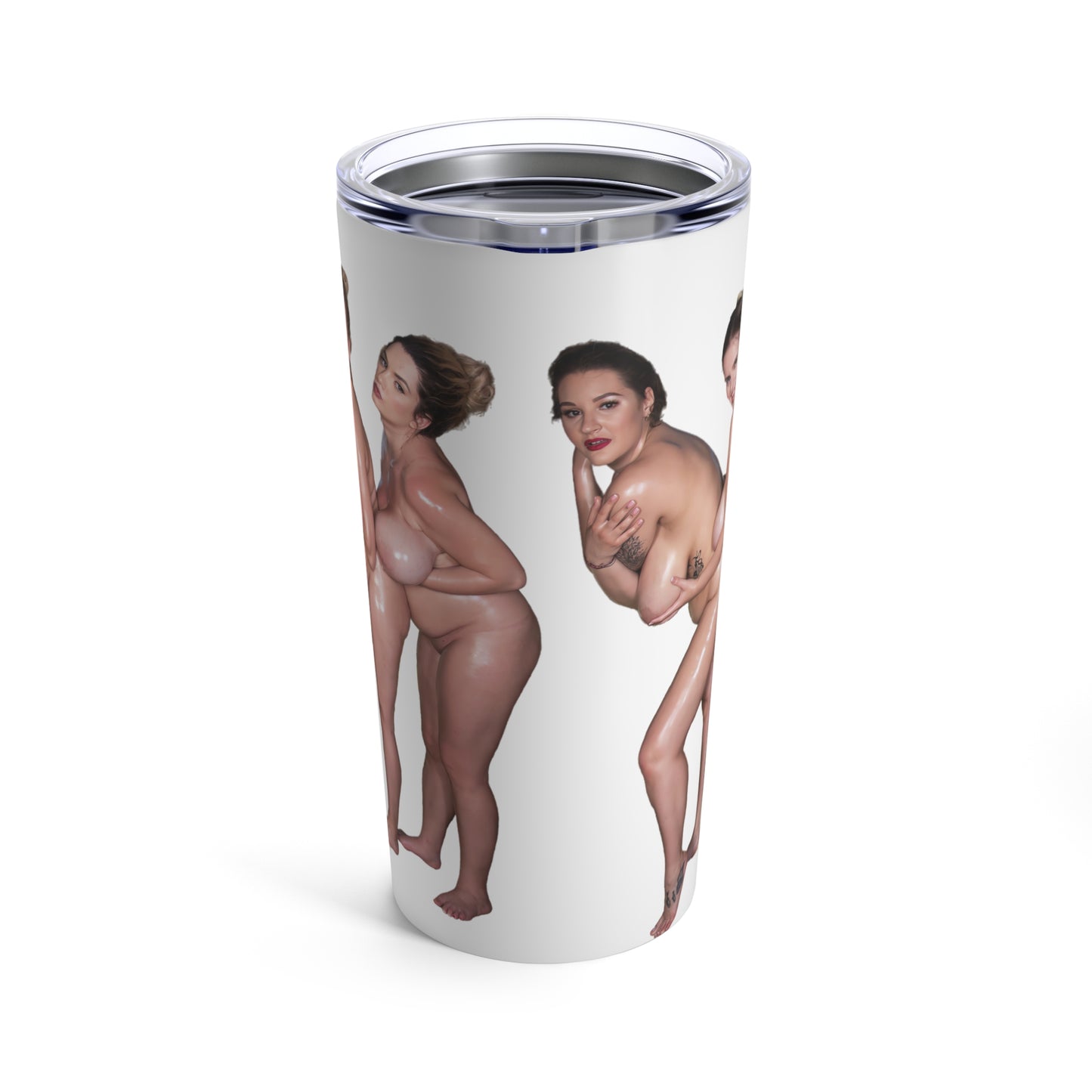 Naked Girls Tumbler Nude Women Coffee Cup Uncensored Pinup Tumbler for Cold Hot Drinks 20oz Travel Mug Stainless Steel T2 (20oz,white)