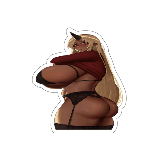 E17 Anime Girl Cute Waifu Black Lewd Sticker Anime Sticker Manga Stickers Hot Sexy Girl