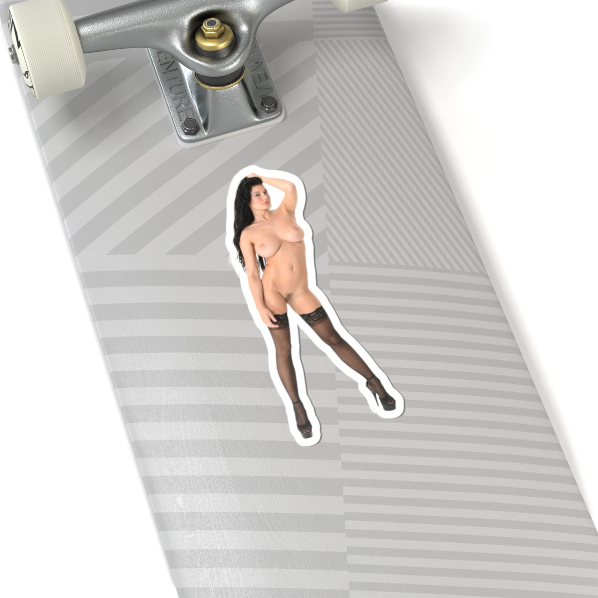 sexy brunette sticker nude pinup model stickers