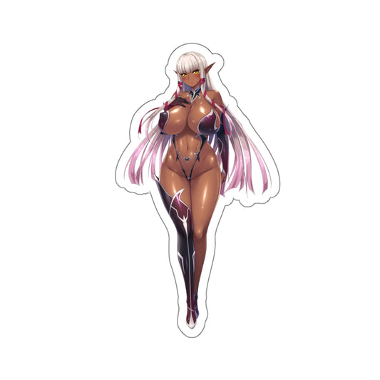Dark Elf Pink Hair Sexy Girl Anime Waifu Sticker Anime Sticker Transparent Sticker White Sticker E580