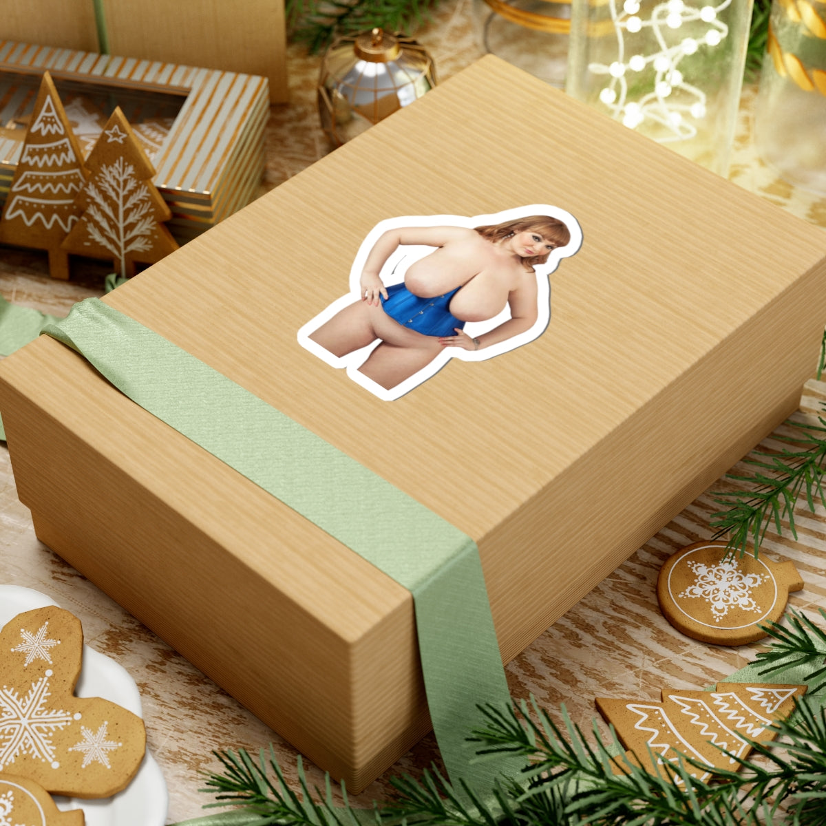 Big Boobs Thicc Curvy Naked Girl Stickers