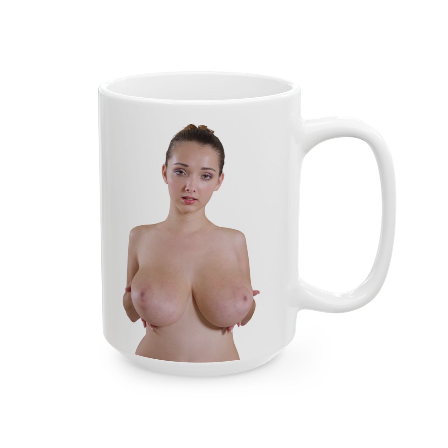 Big Boobs Girl Mugs Sexy Huge Tits Women Uncensored Adult Ceramic Mug, (11oz, 15oz)